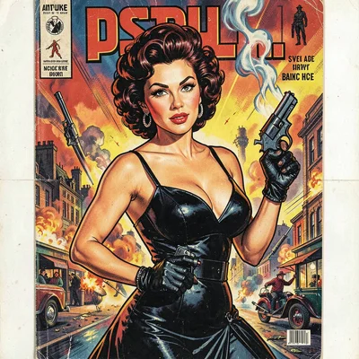 A femme fatale with smoking gun