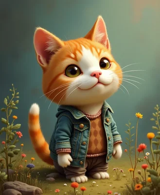 Cat in style of mattias adolfsson
