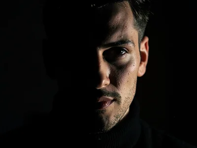 Face half in shadow
