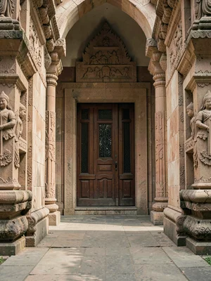Temple entrance symmetrical