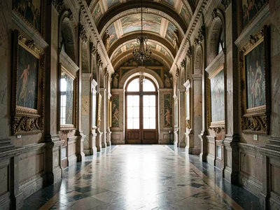 Palace hallway perspective