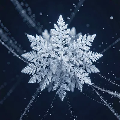 Ice-veined nebula bloom suspended against deep navy, faint silver dust trails