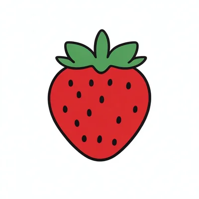 Red strawberry with leaves