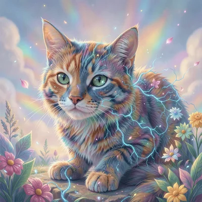Neural network style illustration, animal with merged species traits , diffusion