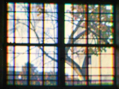Window bars creating aberration pattern