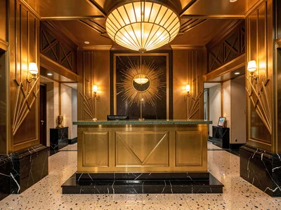 Granite & Brass Reception Desk