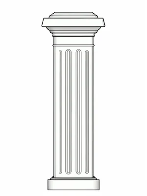 A technical plate of a single stair newel post with carved cap, body channelled 