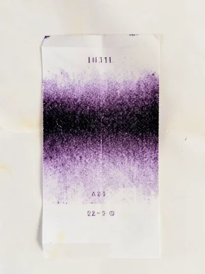 A receipt printed with a continuous gradient from black to nothing as the therma