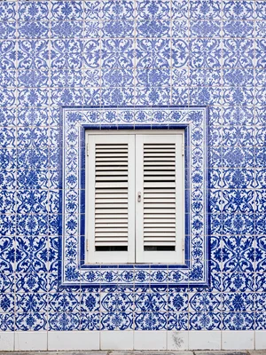 Azulejo Window Frame — Mitred Floral Cartouche Border