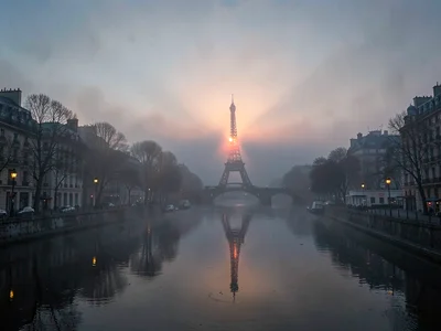 Fog lifting to reveal sun disk finally
