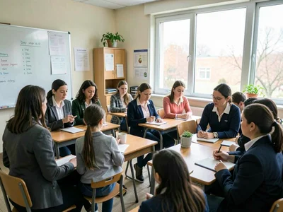 Teachers in classroom moment