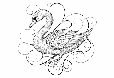 Decorative swan flourished