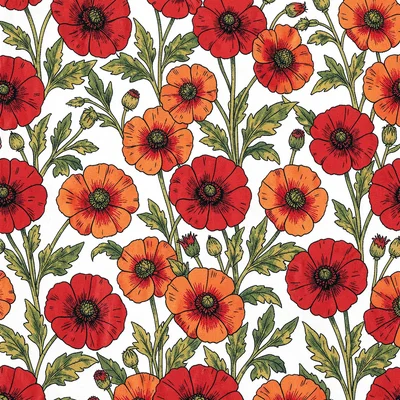 Marimekko poppy red orange