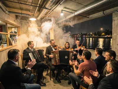 Kafana musicians in motion