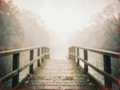 Misty bridge soft romantic treatment