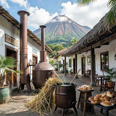 French Caribbean fusion in Guadeloupe, Rum agricole distillery, cane juice press
