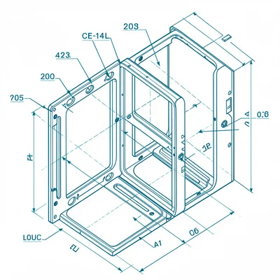 Exploded axonometric of a battery cell wall mount with callouts and dimensional 