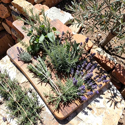 Herb Bouquet Flat-Lay on Wood