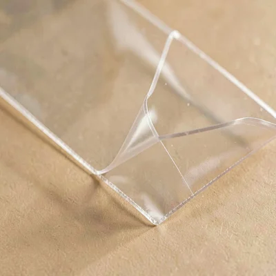 Macro of a French-fold sheet with a translucent inner layer