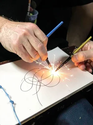 Sparkler writing traces