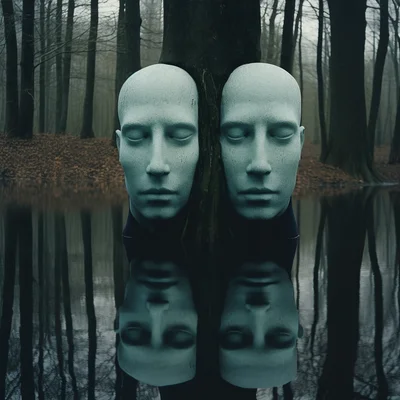 Photo Hidden Faces Similar to Magrittes painting have