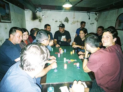 Poker game in basement