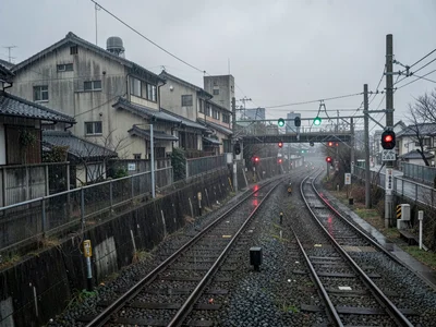 Bridge overlooking rail yard