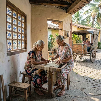 Vigan colonial heritage, Spanish-Filipino fusion, elderly woman weaving on woode