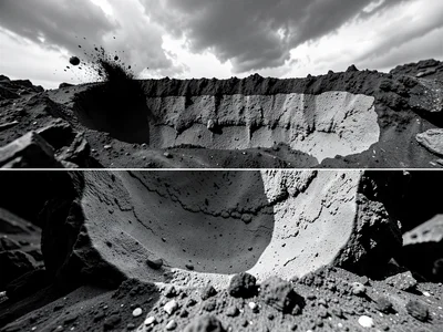 Ash layer cut showing depth
