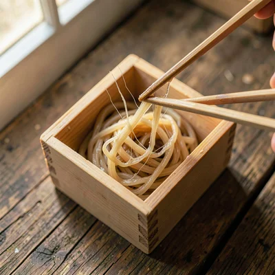 Natto Strands — Mucilaginous Threads Between Bamboo Picks