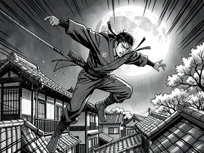 Ninja rooftop leap
