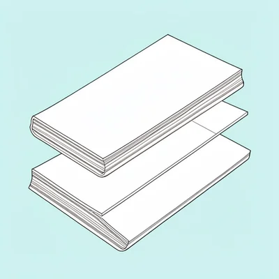 Technical exploded view of a layered yoga mat in crisp ivory linework on a pale 