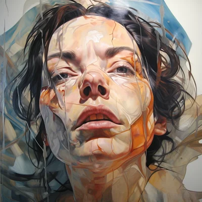 Painting portrait by Jenny Saville. bjork