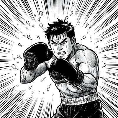 Powerful boxing punch