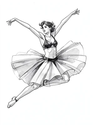 Dancer leap tulle floating