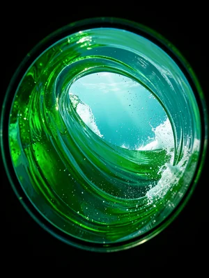 Translucent green wave wall just before breaking — a single section of perfect u