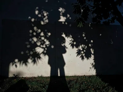 Noon shadow compressed beneath