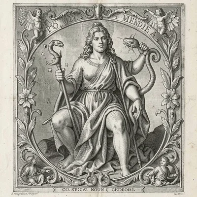 Medicine with serpent staff
