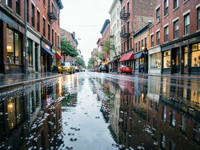 Rain street reflections