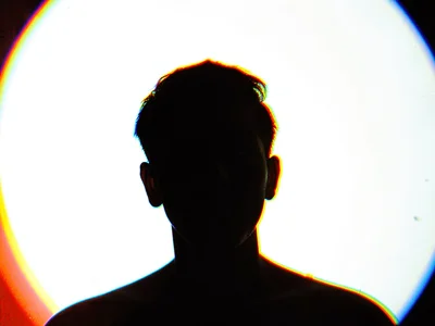Silhouette with rainbow edge intentional