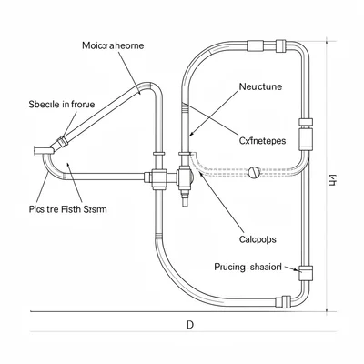 Technical illustration of a misting system schematic with tubing and nozzles, ab