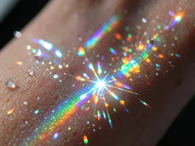 Spectrum on skin from jewelry refraction