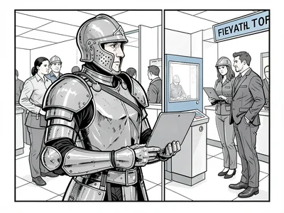 Knight at airport security