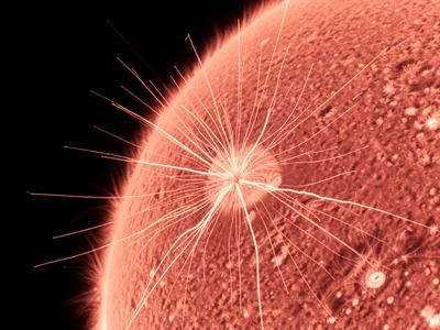 Penumbral grain detail, individual bright filaments radiating outward from sunsp