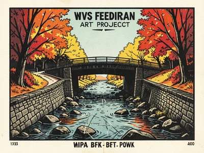 A covered bridge spanning a rocky creek in autumn, sugar maples in full color li