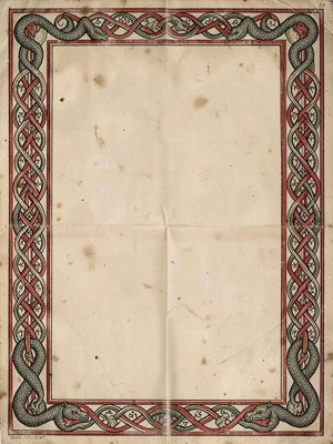 Full border composition — knotwork frame surrounding blank vellum interior field