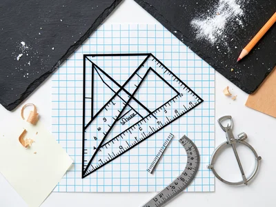 Drafting Triangle Set Square Overlapping Graph Paper