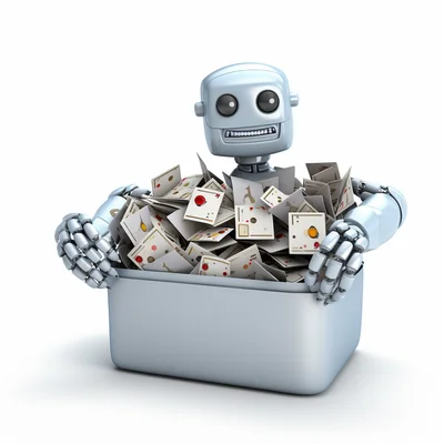 3d plastilina empty inbox  a robot would like to chat