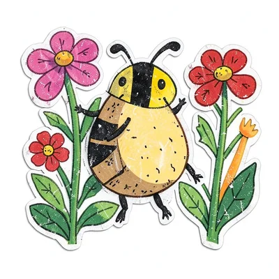 Bumble bee and flowers