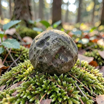 Stone on moss
